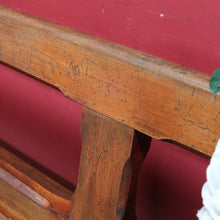 Load image into Gallery viewer, Antique Australian Cedar Church Pew with Carved Gothic Quatrefoil Ends. B13145
