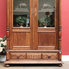 Load image into Gallery viewer, Antique French Walnut Two-Door Bookcase or China Cabinet, Glass Doors. B12277
