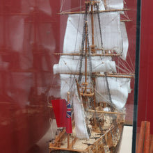Load image into Gallery viewer, x SOLD Captain Cook HMAS Endeavour Model Ship with Cedar and Glass Display Case. B12906
