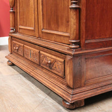 Load image into Gallery viewer, Antique French Walnut Two-Door Bookcase or China Cabinet, Glass Doors. B12277
