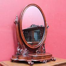 Load image into Gallery viewer, x SOLD Australian Cedar Antique Vanity Mirror with Velvet Lined Trinket Compartment. B12893
