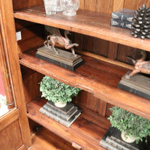 Load image into Gallery viewer, Antique French Walnut Two-Door Bookcase or China Cabinet, Glass Doors. B12277
