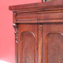 Load image into Gallery viewer, Antique Australian Cedar Three Door Sideboard with Ornately Carved Backboard. B13147
