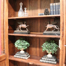 Load image into Gallery viewer, Antique French Walnut Two-Door Bookcase or China Cabinet, Glass Doors. B12277
