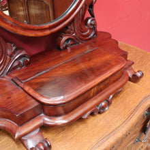 Load image into Gallery viewer, x SOLD Australian Cedar Antique Vanity Mirror with Velvet Lined Trinket Compartment. B12893
