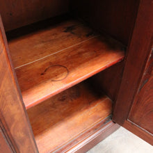 Load image into Gallery viewer, Antique Australian Cedar Three Door Sideboard with Ornately Carved Backboard. B13147

