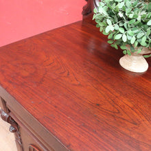 Load image into Gallery viewer, Antique Australian Cedar Three Door Sideboard with Ornately Carved Backboard. B13147
