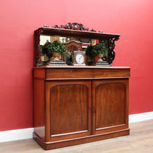 Load image into Gallery viewer, English Mahogany Antique Sideboard Servery with Mirror Back and Two Keys. B12892

