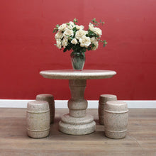 Load image into Gallery viewer, Solid Granite Outdoor Garden Table with Four Matching Stools. B13148
