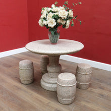 Load image into Gallery viewer, Solid Granite Outdoor Garden Table with Four Matching Stools. B13148
