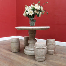 Load image into Gallery viewer, Solid Granite Outdoor Garden Table with Four Matching Stools. B13148
