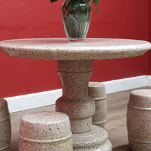 Load image into Gallery viewer, Solid Granite Outdoor Garden Table with Four Matching Stools. B13148
