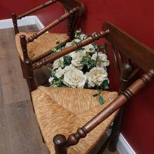Load image into Gallery viewer, x SOLD Pair of Dutch Triangle Corner Chairs with Rush Seats and Bobbin Frames. B12905
