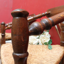 Load image into Gallery viewer, x SOLD Pair of Dutch Triangle Corner Chairs with Rush Seats and Bobbin Frames. B12905
