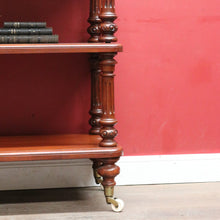 Load image into Gallery viewer, Antique Australian Cedar Three Tier Servery or Dumb Waiter on Porcelain Castors. B13153
