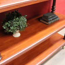 Load image into Gallery viewer, Antique Australian Cedar Three Tier Servery or Dumb Waiter on Porcelain Castors. B13153
