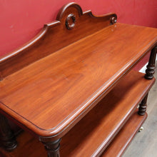 Load image into Gallery viewer, Antique Australian Cedar Three Tier Servery or Dumb Waiter on Porcelain Castors. B13153

