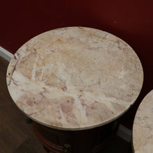 Load image into Gallery viewer, Pair of French Walnut Bedside Tables with Marble Tops – Porcelain Lined, True Left &amp; Right-Hand Design. B12290
