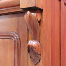 Load image into Gallery viewer, Antique Australian Cedar Two Height Bookcase with Glass Doors and Corbels. B12907
