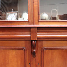 Load image into Gallery viewer, Antique Australian Cedar Two Height Bookcase with Glass Doors and Corbels. B12907
