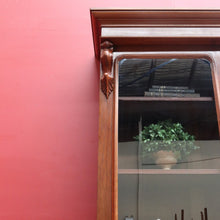 Load image into Gallery viewer, Antique Australian Cedar Two Height Bookcase with Glass Doors and Corbels. B12907
