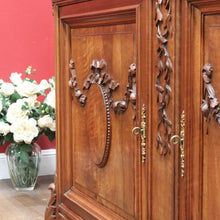 Load image into Gallery viewer, Antique French Walnut Two Height Bookcase with Carved Details and Glass Doors. B12910
