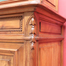 Load image into Gallery viewer, Antique French Walnut Two Height Bookcase with Carved Details and Glass Doors. B12910
