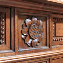 Load image into Gallery viewer, Antique French Walnut Two Height Bookcase with Carved Details and Glass Doors. B12910
