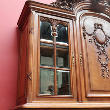 Load image into Gallery viewer, Antique French Walnut Two Height Bookcase with Carved Details and Glass Doors. B12910
