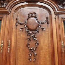 Load image into Gallery viewer, Antique French Walnut Two Height Bookcase with Carved Details and Glass Doors. B12910
