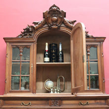 Load image into Gallery viewer, Antique French Walnut Two Height Bookcase with Carved Details and Glass Doors. B12910
