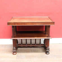 Load image into Gallery viewer, Antique French Walnut Two Tier Side Table or Television Lamp Stand, Shoe Shelf. B13158
