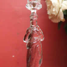 Load image into Gallery viewer, x SOLD Pair of Glass Mary &amp; Joseph Candlestick Holders – Elegant Religious Motif. B12265
