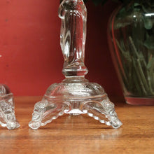 Load image into Gallery viewer, x SOLD Pair of Glass Mary &amp; Joseph Candlestick Holders – Elegant Religious Motif. B12265
