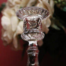 Load image into Gallery viewer, x SOLD Pair of Glass Mary &amp; Joseph Candlestick Holders – Elegant Religious Motif. B12265
