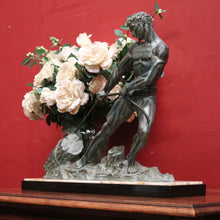 Load image into Gallery viewer, Art Deco Era Onyx &amp; Bronze Sculpture – In the Style of Jean Marie Camus – “Man Pulling a Log” B12476
