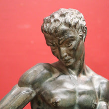 Load image into Gallery viewer, Art Deco Era Onyx &amp; Bronze Sculpture – In the Style of Jean Marie Camus – “Man Pulling a Log” B12476

