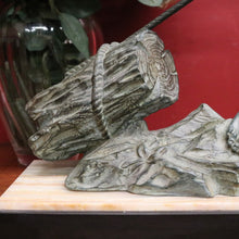 Load image into Gallery viewer, Art Deco Era Onyx &amp; Bronze Sculpture – In the Style of Jean Marie Camus – “Man Pulling a Log” B12476
