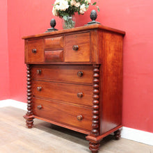 Load image into Gallery viewer, Antique Australian Cedar Chest of Drawers, Barley Twist Columns, Seven Drawers. B10359

