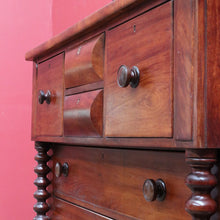 Load image into Gallery viewer, Antique Australian Cedar Chest of Drawers, Barley Twist Columns, Seven Drawers. B10359

