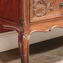 Load image into Gallery viewer, Elegant French Walnut Chest of Drawers – Carved Detail, Brass Handles, Dovetail Construction. B12327
