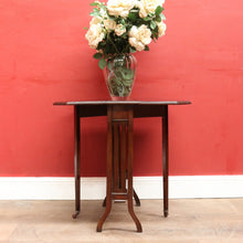 Load image into Gallery viewer, English Mahogany Antique Sutherland Drop Leaf Table with Porcelain Castors. B12890
