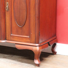 Load image into Gallery viewer, Australian Cedar Victorian Breakfront Sideboard with Oval Mirror and Cupboards. B12903

