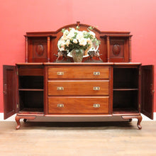 Load image into Gallery viewer, Australian Cedar Victorian Breakfront Sideboard with Oval Mirror and Cupboards. B12903
