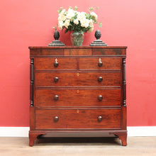 Load image into Gallery viewer, x SOLD English Mahogany Antique Chest Two Short Over Three Long with Secret Drawer. B12894
