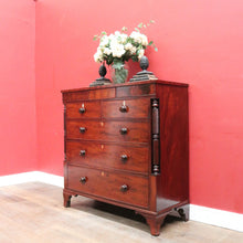 Load image into Gallery viewer, x SOLD English Mahogany Antique Chest Two Short Over Three Long with Secret Drawer. B12894
