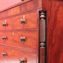 Load image into Gallery viewer, x SOLD English Mahogany Antique Chest Two Short Over Three Long with Secret Drawer. B12894
