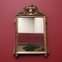 Load image into Gallery viewer, Vintage French Wall Mirror with Ornate Gilt Frame and Floral Crest. B12478
