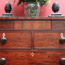 Load image into Gallery viewer, x SOLD English Mahogany Antique Chest Two Short Over Three Long with Secret Drawer. B12894
