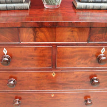 Load image into Gallery viewer, x SOLD English Mahogany Antique Chest Two Short Over Three Long with Secret Drawer. B12894
